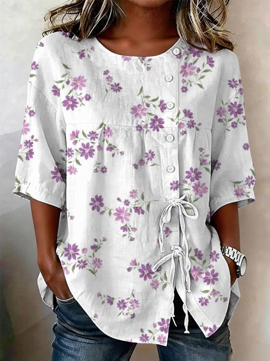 Reese™Soft Embroided Linen Top