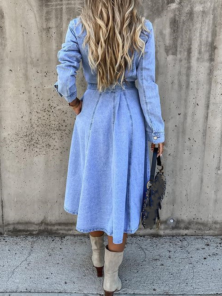 Luna™ Long Sleeve Denim Dress