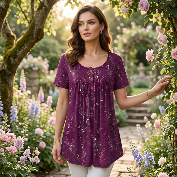 Elodie™ Floral Pleated Tunic Top